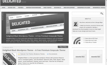Delighted Black WordPress Theme Delighted Black WordPress Theme 20+ Free Premium WordPress Themes of January 2010