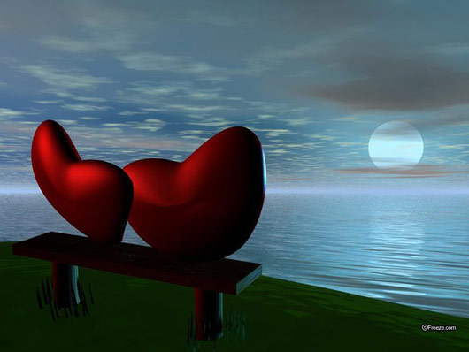  Day Wallpaper for Your Desktop. Valentine Hearts by a Beach Sunset