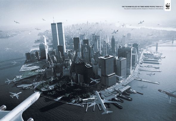 WWF Brasil tsumami 25 Creative Advertising on Building