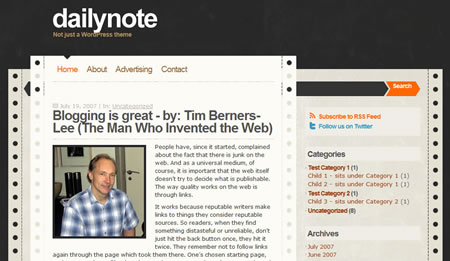 dailynote 20+ Free Premium WordPress Themes of January 2010