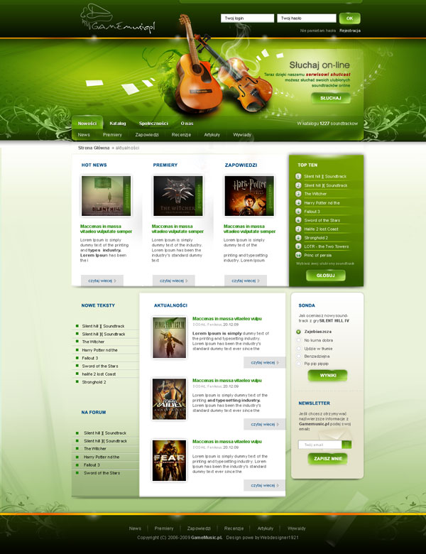 game music 4 by webdesigner19211 Fresh Examples of Web Design and Interfaces