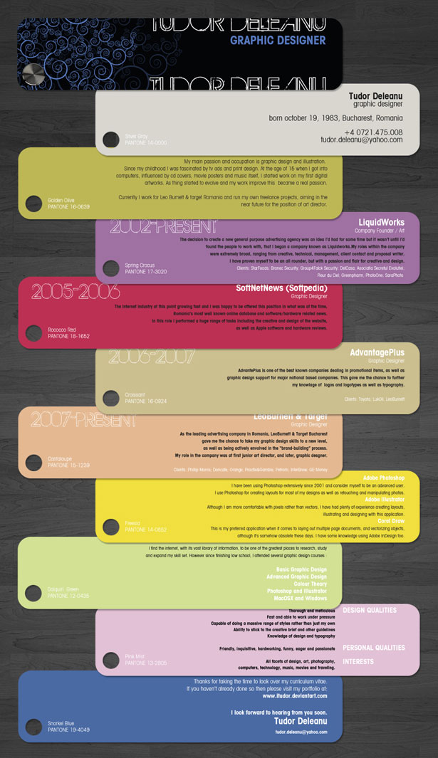 Creative Résumés 6 30+ Striking and Creative Resumes