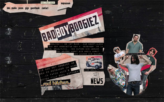 badboyboogiez 20 Original Solutions for a Musician’s Flash Website  