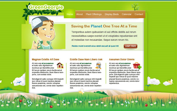 green-georgie-free-psd-website-template green georgie free psd website template Free Professional PSD Web Templates
