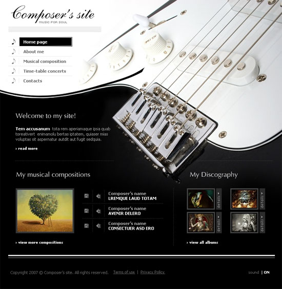 templates entheosweb 20 Original Solutions for a Musician’s Flash  Website 